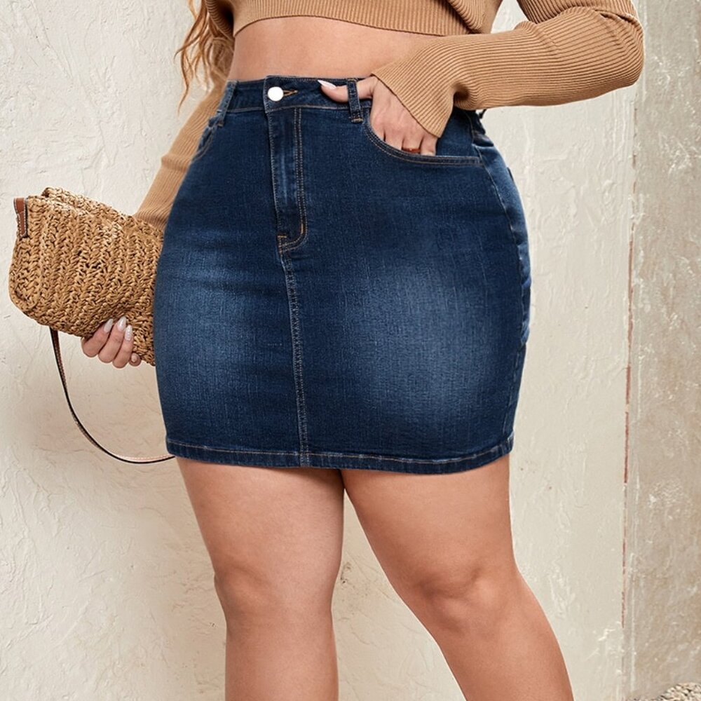 Plus Size Denim Skirt, High Waist Bodycon Denim Skirt, Pencil Skirt, Jean skirt